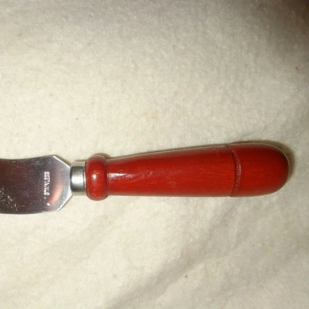 Cheese Knife Spreader Stainless Steel Wood Handle